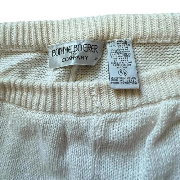 Bonnie Boerer Vintage 80s White Knit Studded Pants Small - Picture 3 of 5